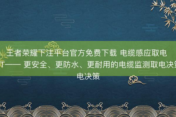 王者荣耀下注平台官方免费下载 电缆感应取电 CT—— 更安全、更防水、更耐用的电缆监测取电决策