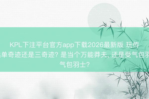 KPL下注平台官方app下载2026最新版 玩传闻选单奇迹还是三奇迹? 是当个万能莽夫， 还是受气包羽士?