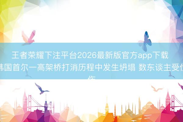 王者荣耀下注平台2026最新版官方app下载 韩国首尔一高架桥打消历程中发生坍塌 数东谈主受伤
